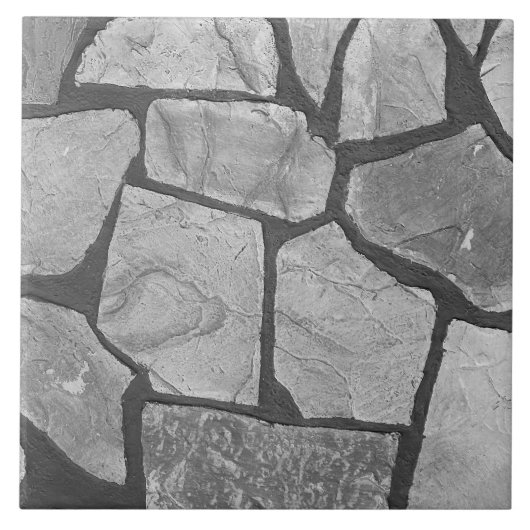 装飾的な灰色の石造りの舗装の一見 タイル (正面)