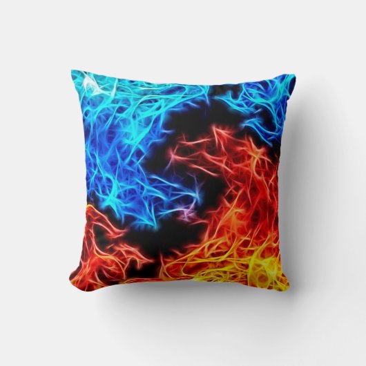 装飾的な炎-善悪の美しい枕 クッション (正面)