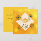 装飾的な犠牲祭の挨拶羊の教会黄色 シーズンカード (正面/裏面)