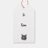 装飾的な猫の頭 ギフトタグ (裏面)