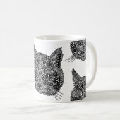 装飾的な猫の頭 コーヒーマグカップ (正面右)