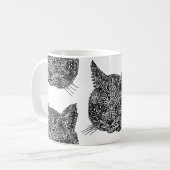 装飾的な猫の頭 コーヒーマグカップ (正面左)