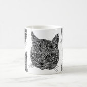 装飾的な猫の頭 コーヒーマグカップ (中央)