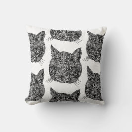 装飾的な猫頭 クッション