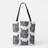 装飾的な猫頭 トートバッグ (裏面)