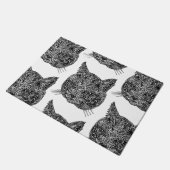 装飾的な猫頭 ドアマット (アングル)