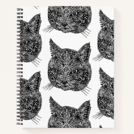 装飾的な猫頭 ノートブック
