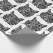 装飾的な猫頭 ラッピングペーパー (角)