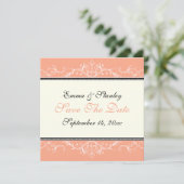 装飾的な珊瑚の白いSave the Dateのお知らせ セーブザデート (スタンド正面)