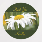 装飾的な白デイジー ラベル (デザイン1)