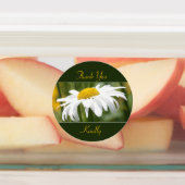 装飾的な白デイジー ラベル (貼付)