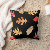 装飾的な秋の枕|水彩画の紅葉 クッション (ブランケット)