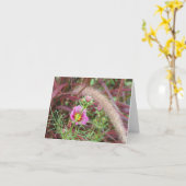 装飾的な秋の草とピンクのコスモス カード (黄色い花)