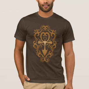 装飾的な種族のAnkh -茶色 Tシャツ