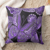 装飾的な紫色の蝶装飾用クッション クッション (ブランケット)