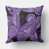 装飾的な紫色の蝶装飾用クッション クッション (裏面)