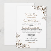 装飾的な結婚式の招待状テンプレート 招待状 (正面/裏面)