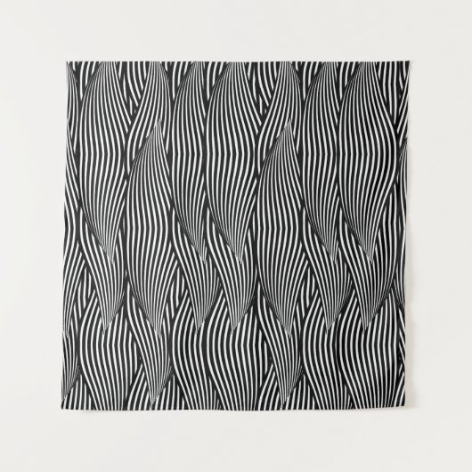 装飾的な継ぎ目のない模様の波の花 タペストリー (正面)