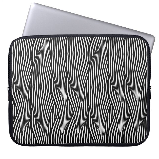 装飾的な継ぎ目のない模様の波の花 ラップトップスリーブ (正面)