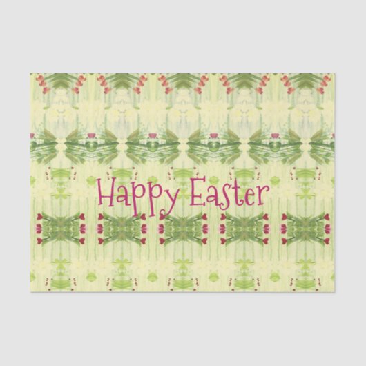 装飾的な緑のパターン 薄葉紙 (正面)