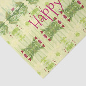 装飾的な緑のパターン 薄葉紙 (詳細)