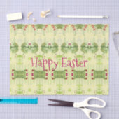 装飾的な緑のパターン 薄葉紙 (クラフト)