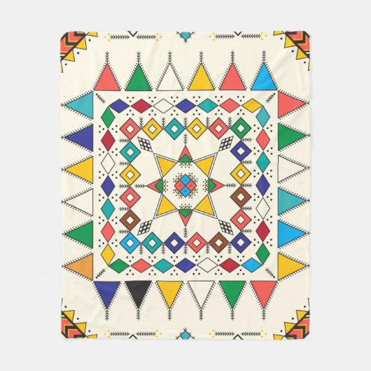 装飾的な繰り返しパターインスパイアンの種類 フリースブランケット (正面)