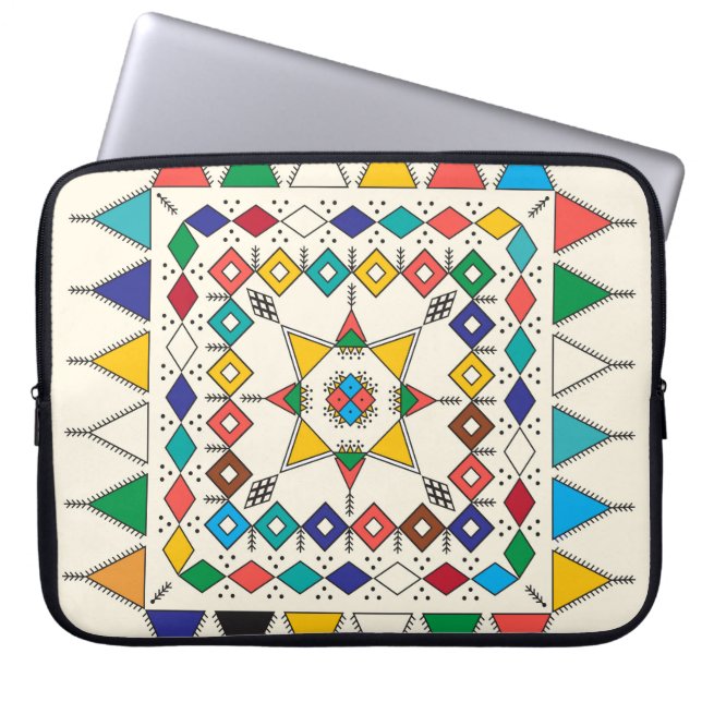 装飾的な繰り返しパターインスパイアンの種類 ラップトップスリーブ (正面)