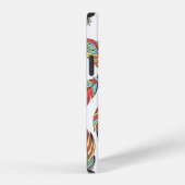 装飾的な羽のシームレスパターン。手描きのv iPhoneケース (右側面)