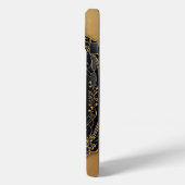 装飾的な背景の上の黄金の装飾甲虫 Case-Mate iPhoneケース (裏面 / 左)