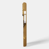 装飾的な背景の上の黄金の装飾甲虫 Case-Mate iPhoneケース (裏面 / 左)
