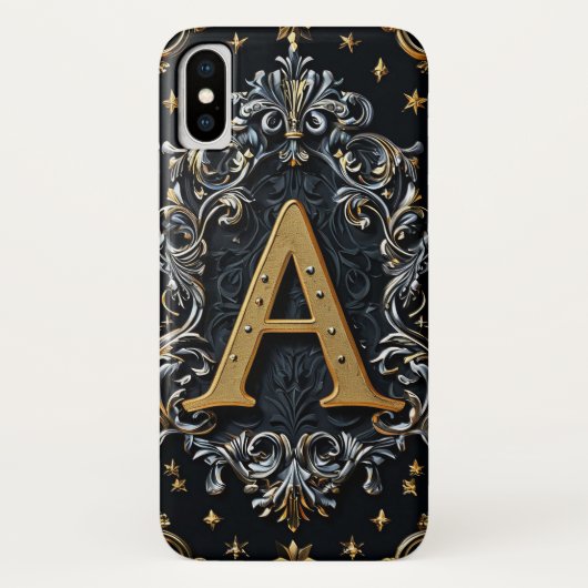 装飾的な花とゴールドの文字A Case-Mate iPhoneケース (裏面)