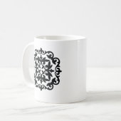 装飾的な花のデザイン コーヒーマグカップ (正面左)