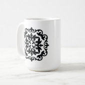 装飾的な花のデザイン コーヒーマグカップ (正面左)