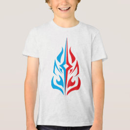 装飾的な花のデザイン トライブレンドTシャツ