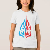 装飾的な花のデザイン トライブレンドＴシャツ (正面)