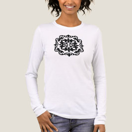 装飾的な花のデザイン トライブレンドTシャツ