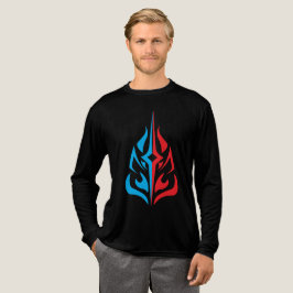 装飾的な花のデザイン トライブレンドTシャツ