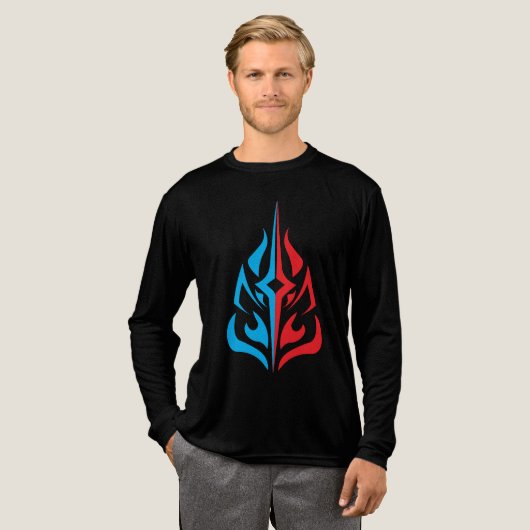 装飾的な花のデザイン トライブレンドTシャツ (正面全体)
