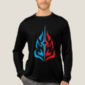 装飾的な花のデザイン トライブレンドTシャツ (正面)