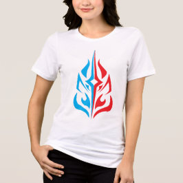 装飾的な花のデザイン トライブレンドTシャツ