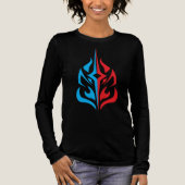装飾的な花のデザイン トライブレンドTシャツ (正面)