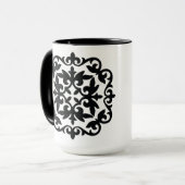 装飾的な花のデザイン マグカップ (正面左)