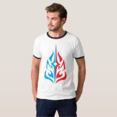 装飾的な花のデザイン Tシャツ (正面フル)