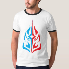 装飾的な花のデザイン Tシャツ
