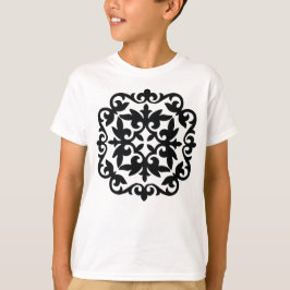 装飾的な花のデザイン Tシャツ