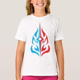 装飾的な花のデザイン Tシャツ
