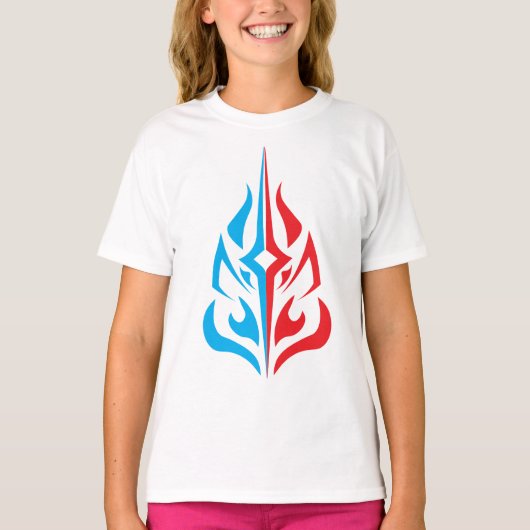 装飾的な花のデザイン Tシャツ (正面)