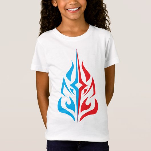 装飾的な花のデザイン Tシャツ (正面)