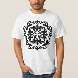 装飾的な花のデザイン Tシャツ